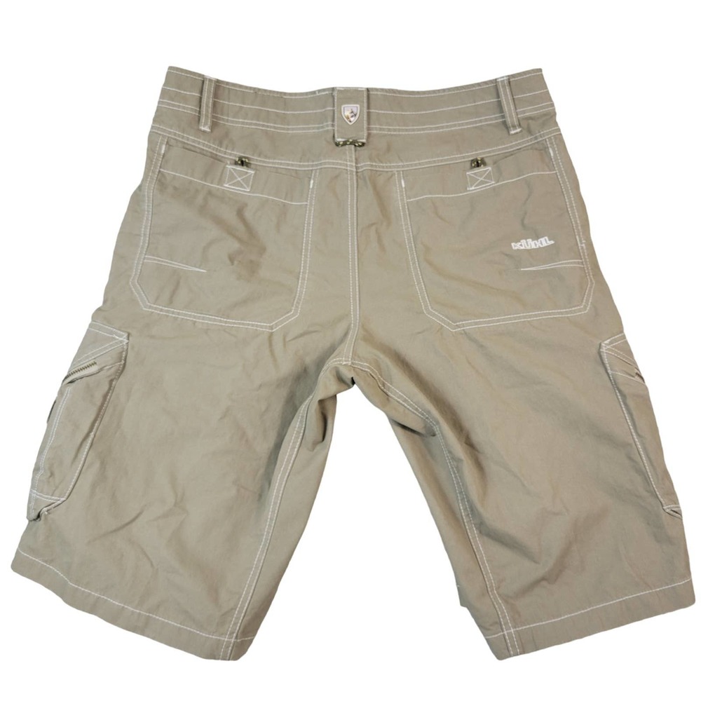 Kuhl Hiking Outdoors Cargo Shorts Men's Size 34 Zip Pockets Gray Cotton Blend